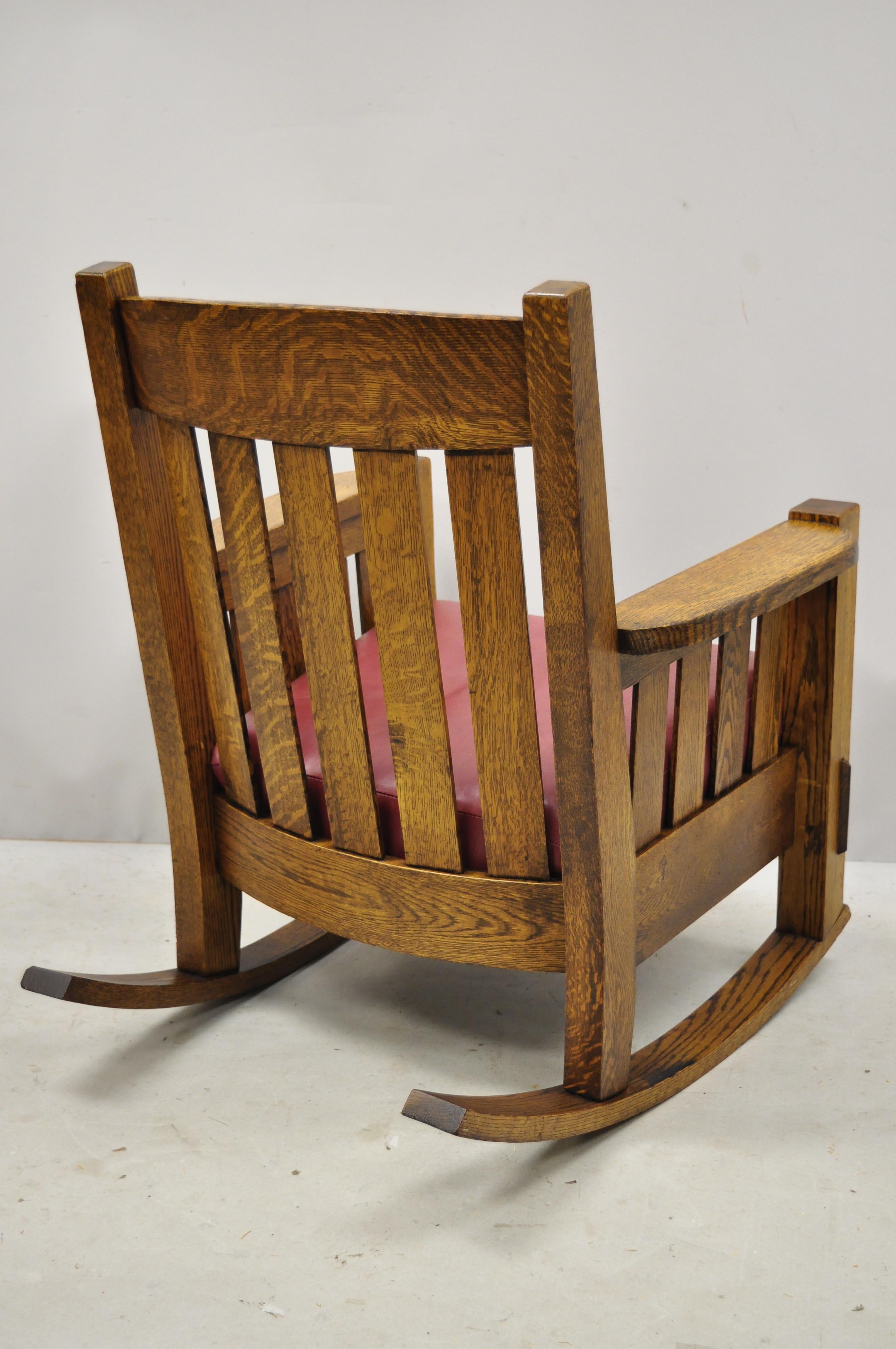 20th Century Harden Mission Oak Arts & Crafts Stickley Style Rocking Chair Rocker Armchair