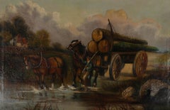 Harden Sidney Melville (1824-1894) - Mid 19th Century Oil, Hauling Timber