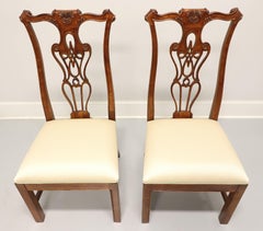HARDEN Solid Cherry Chippendale Style Straight Leg Dining Side Chairs - Pair A