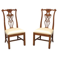 HARDEN Solid Cherry Chippendale Style Straight Leg Dining Side Chairs - Pair A
