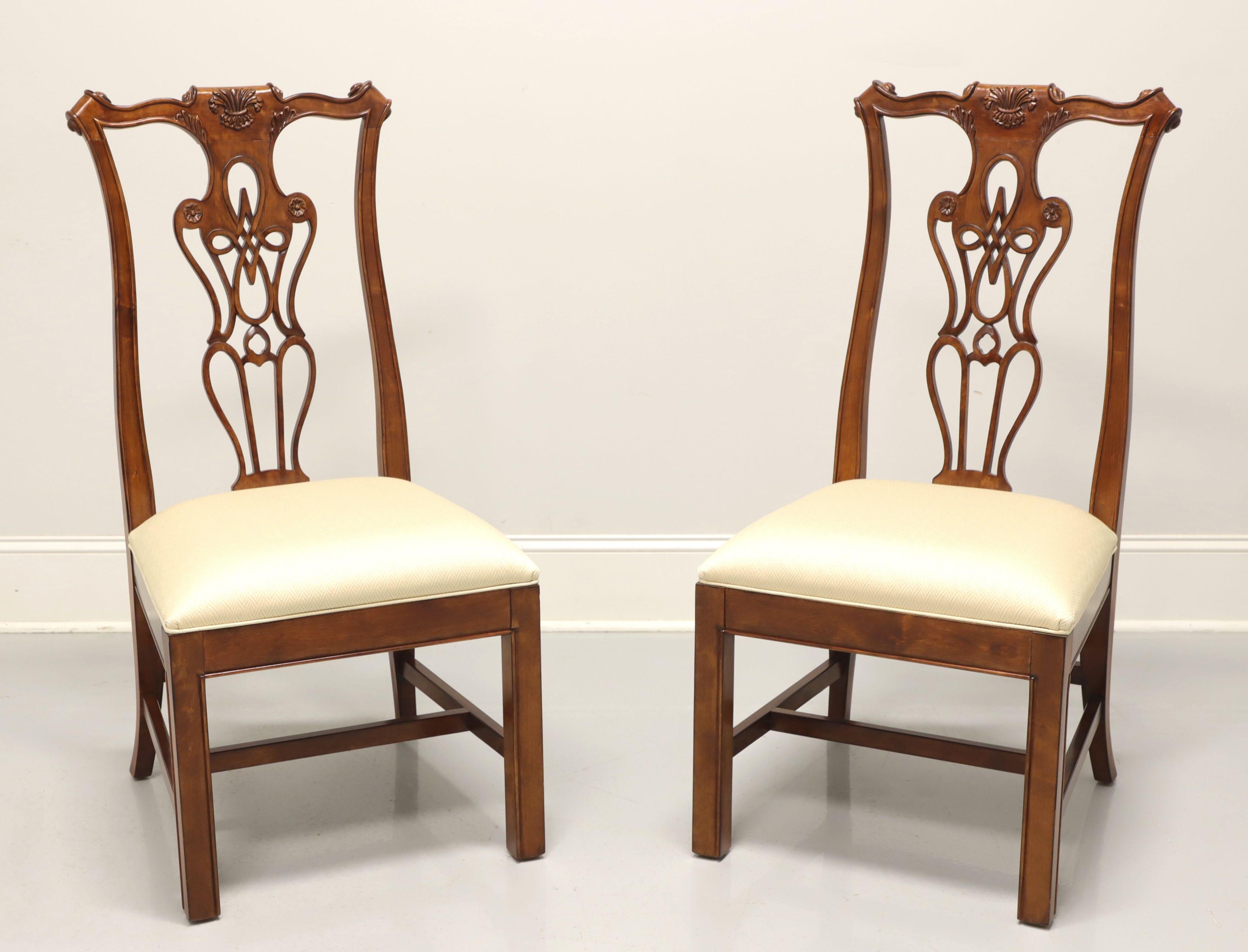 HARDEN Solid Cherry Chippendale Style Straight Leg Dining Side Chairs - Pair B 4