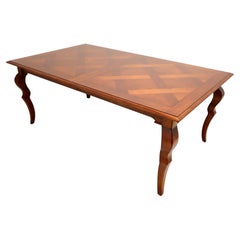 HARDEN Solid Cherry French Country Style Parquetry Dining Table
