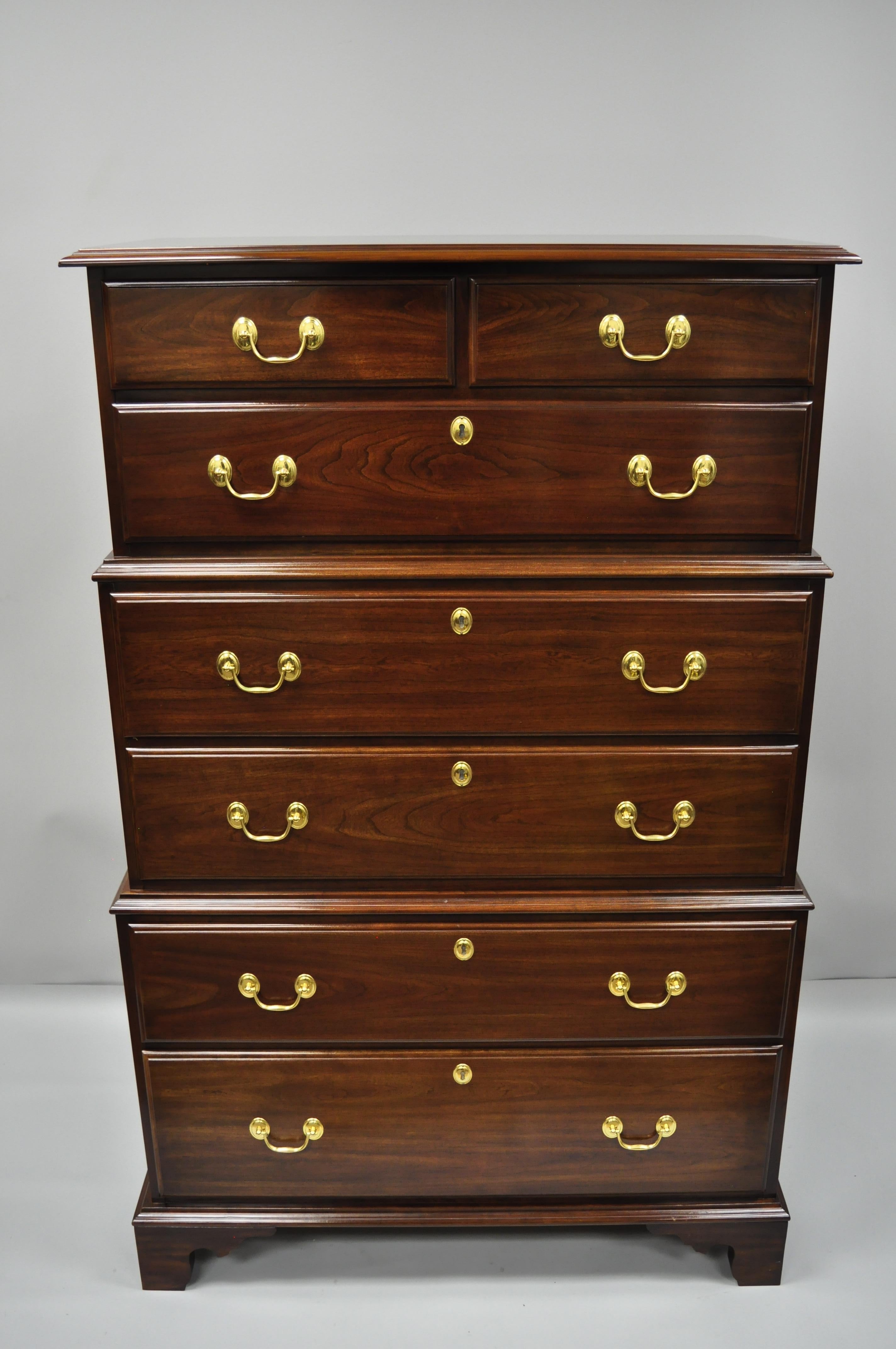Harden Solid Cherrywood Triple Chest on Chest Tall Dresser Seven-Drawer ...