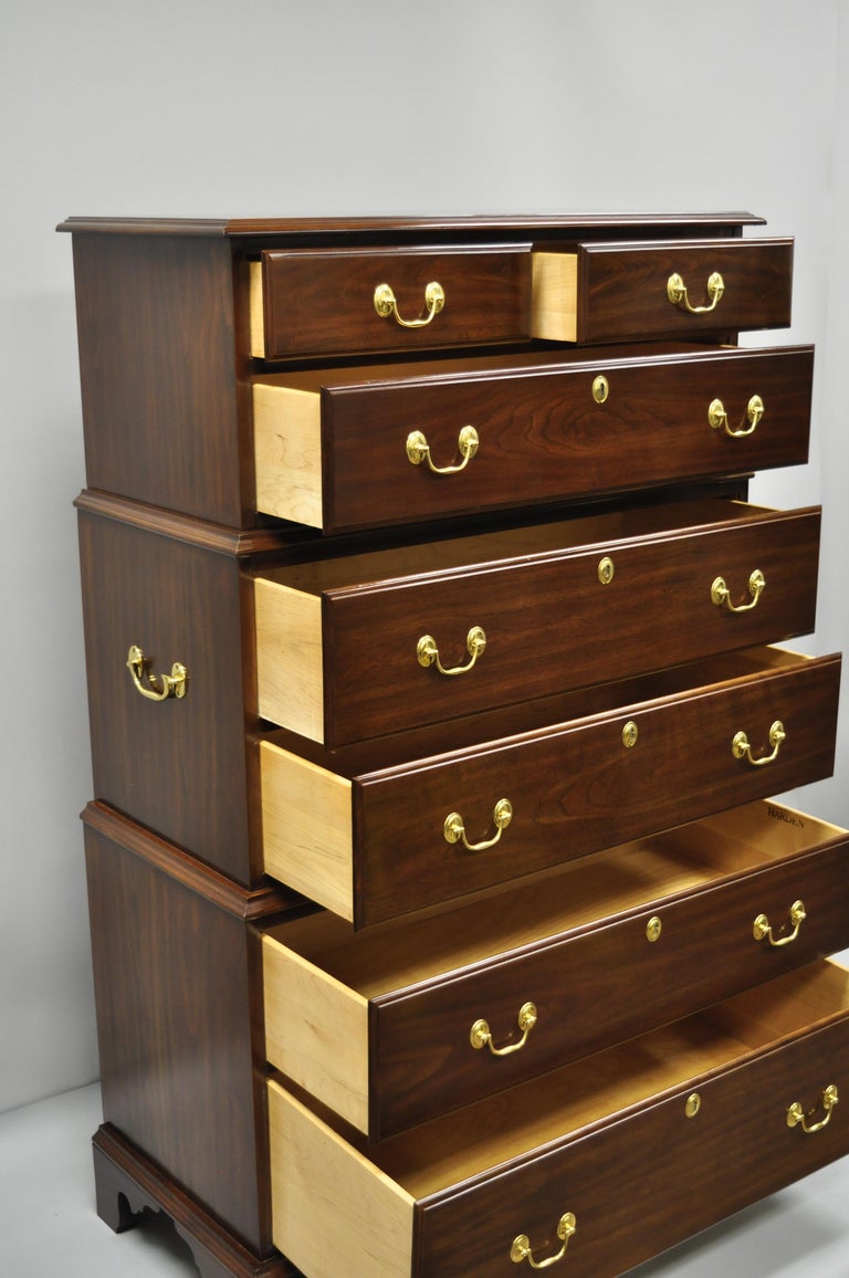 Harden Solid Cherrywood Triple Chest on Chest Tall Dresser SevenDrawer