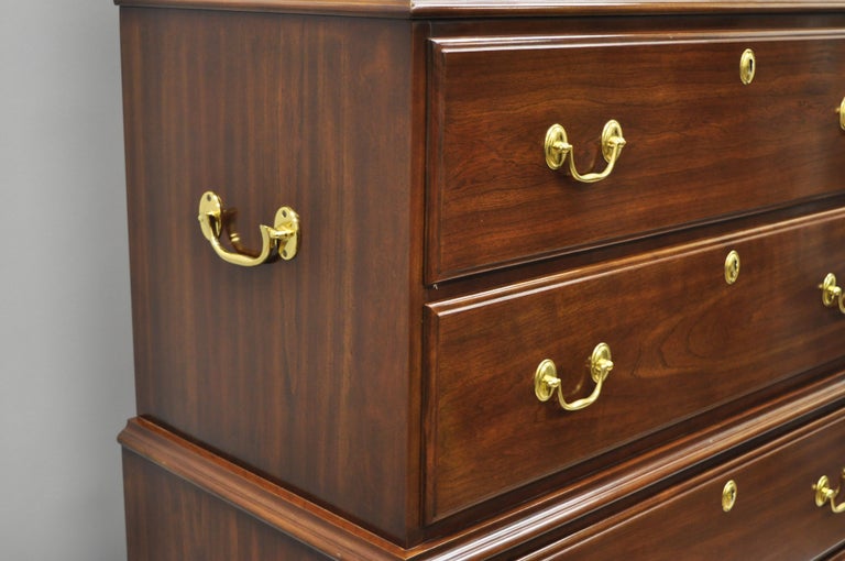 Harden Solid Cherrywood Triple Chest on Chest Tall Dresser SevenDrawer