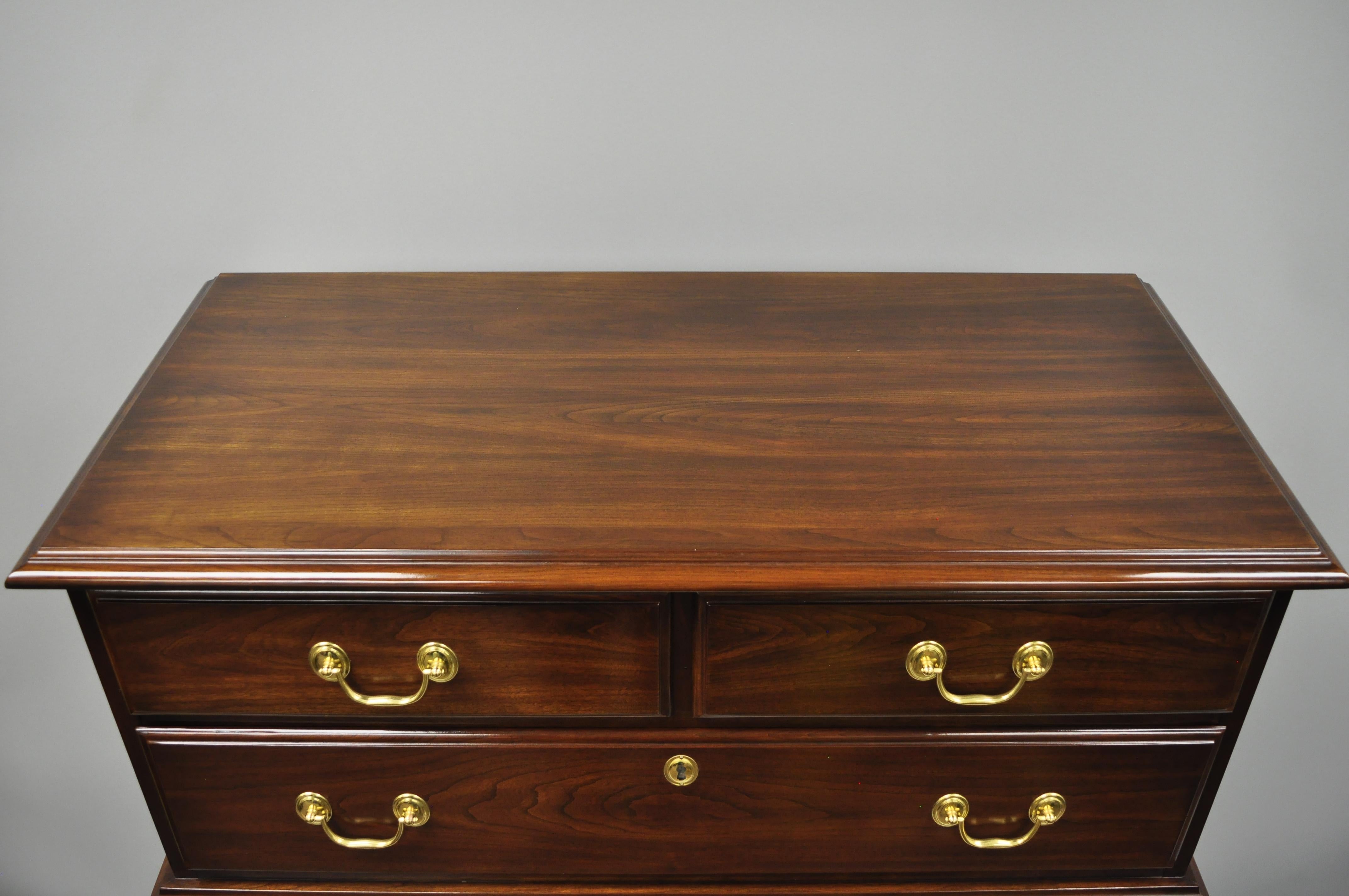 Harden Solid Cherrywood Triple Chest on Chest Tall Dresser Seven-Drawer In Excellent Condition In Philadelphia, PA
