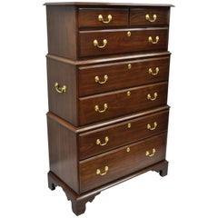 Harden Solid Cherrywood Triple Chest on Chest Tall Dresser Seven-Drawer