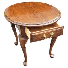 Harden Solid Oak Single Drawer Oval Side Table