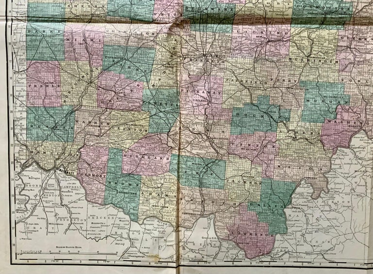 Hardesty, Sectional and Township Map of Ohio, Very Large For Sale at