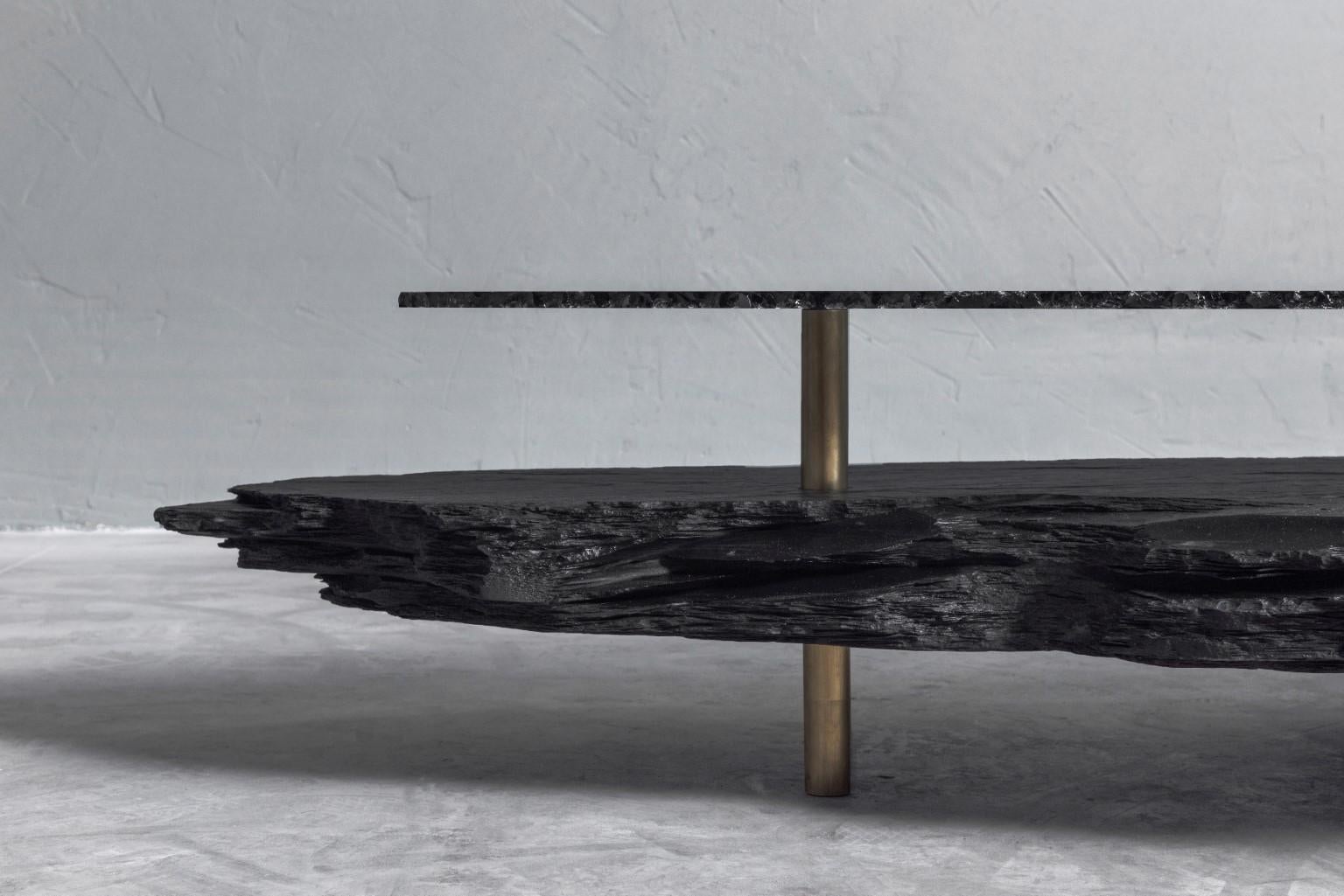 Hardie Unique Slate Sculpted Coffee Table by Frederic Saulou 1