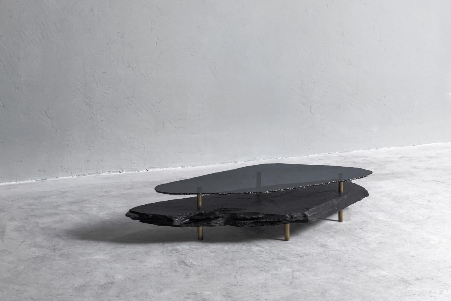 Hardie Unique Slate Sculpted Coffee Table by Frederic Saulou 3