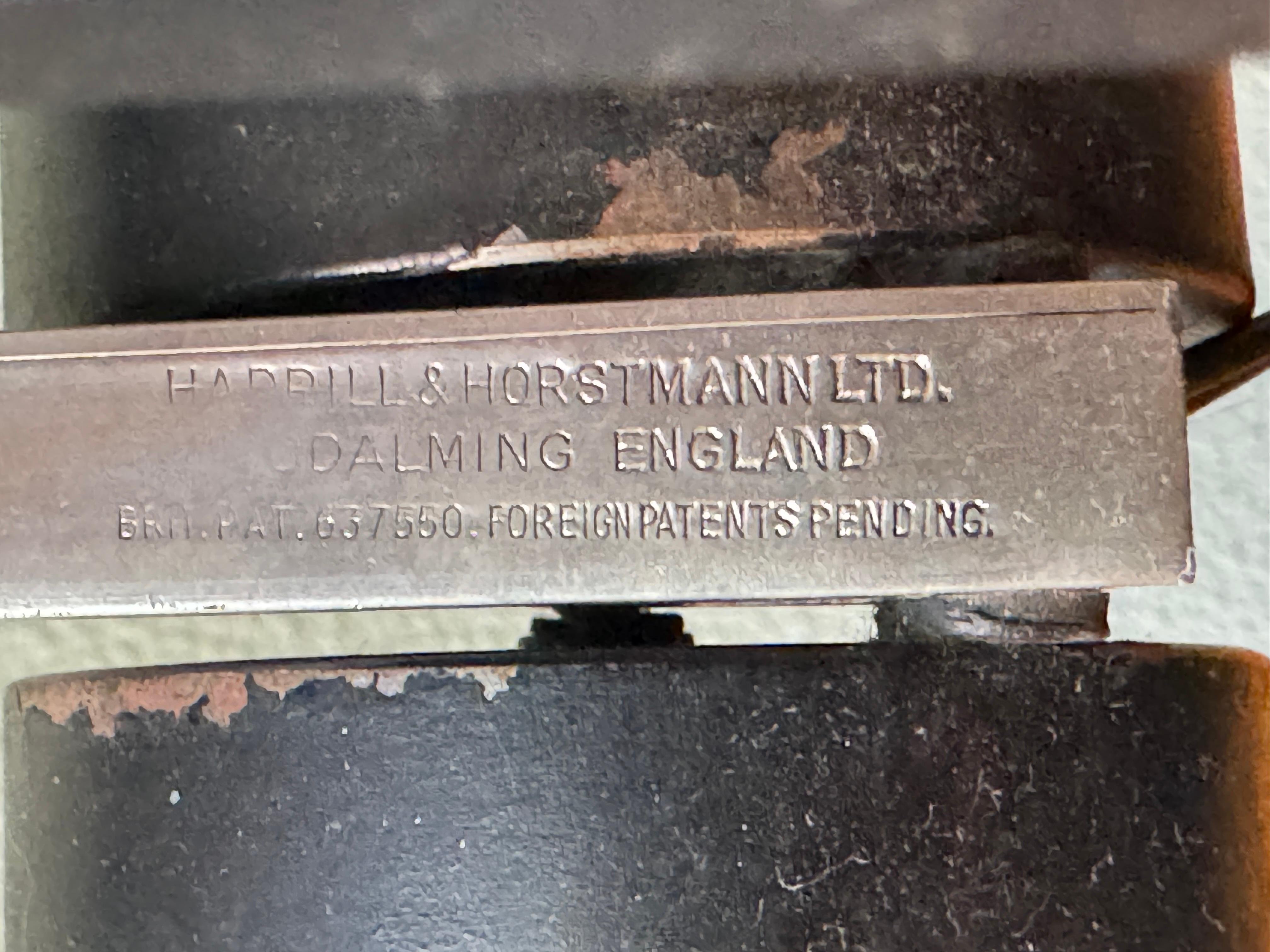 Hardill & Horstmann British Midcentury Lámpara de Tareas Ajustable Negra Hierro Aluminio en venta 7