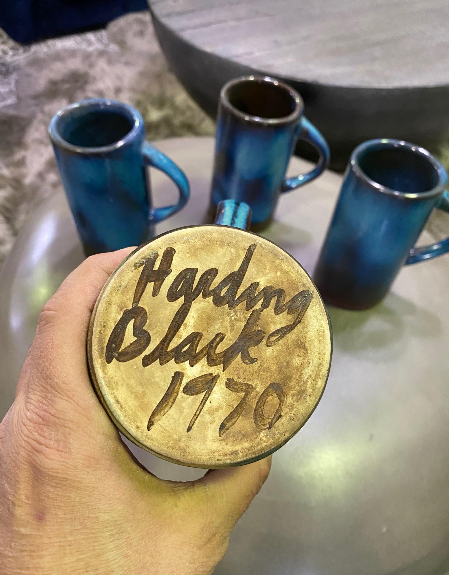 Harding Black Texas Artist Signed Mid-Century Modern Studio Pottery Mugs Cups 3