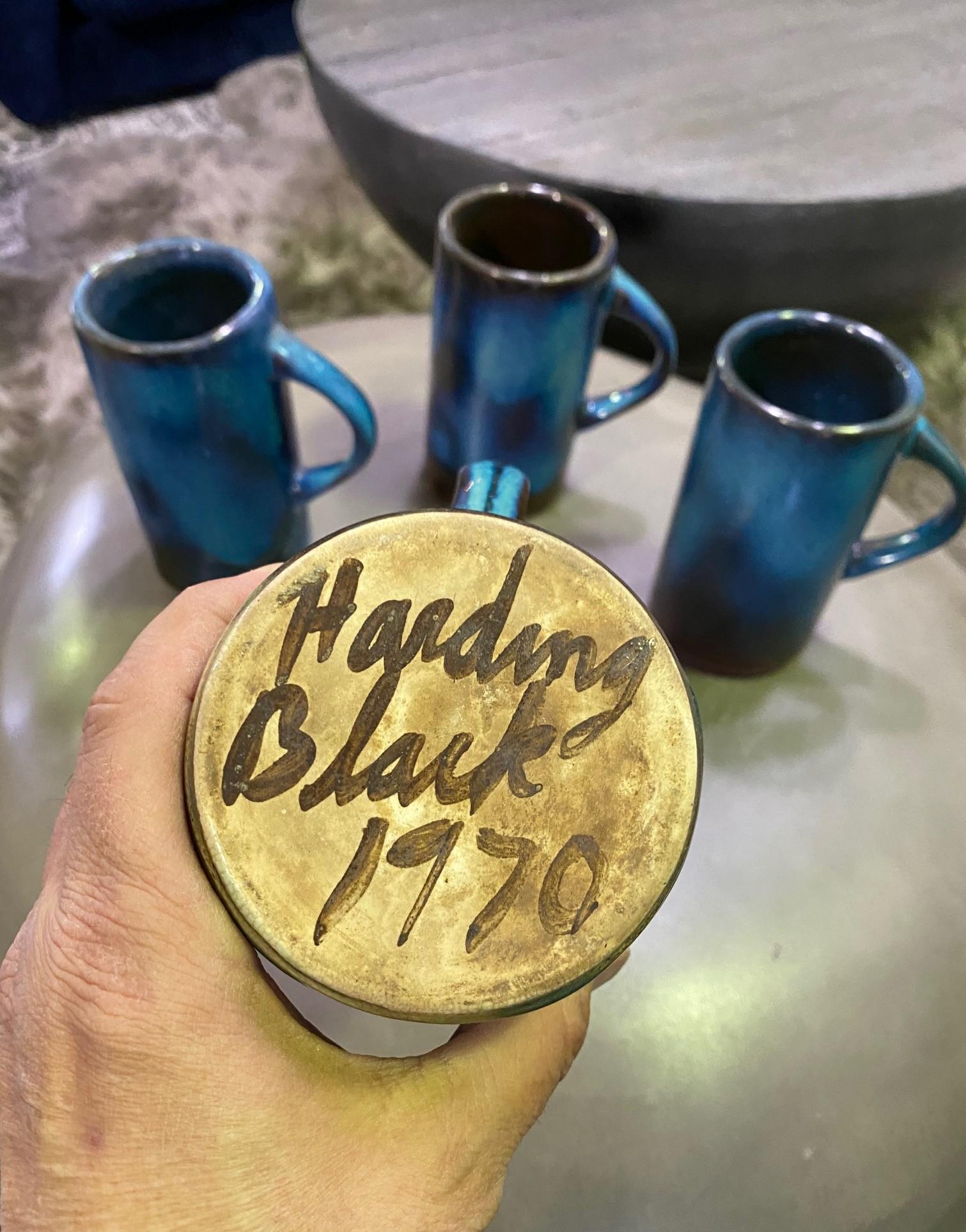 Harding Black Texas Artist Signed Mid-Century Modern Studio Pottery Mugs Cups 4