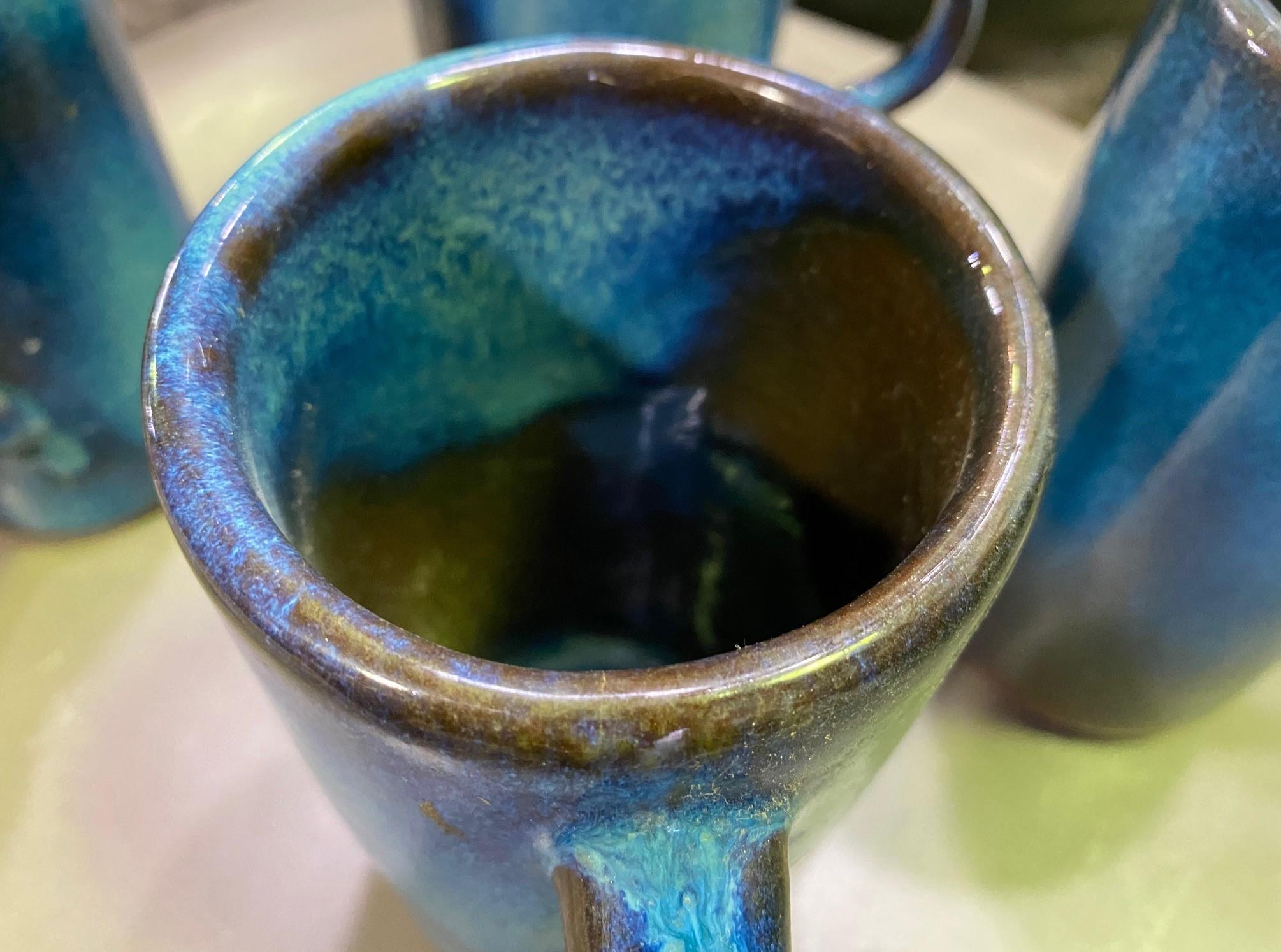 Harding Black Texas Artist Signed Mid-Century Modern Studio Pottery Mugs Cups 1