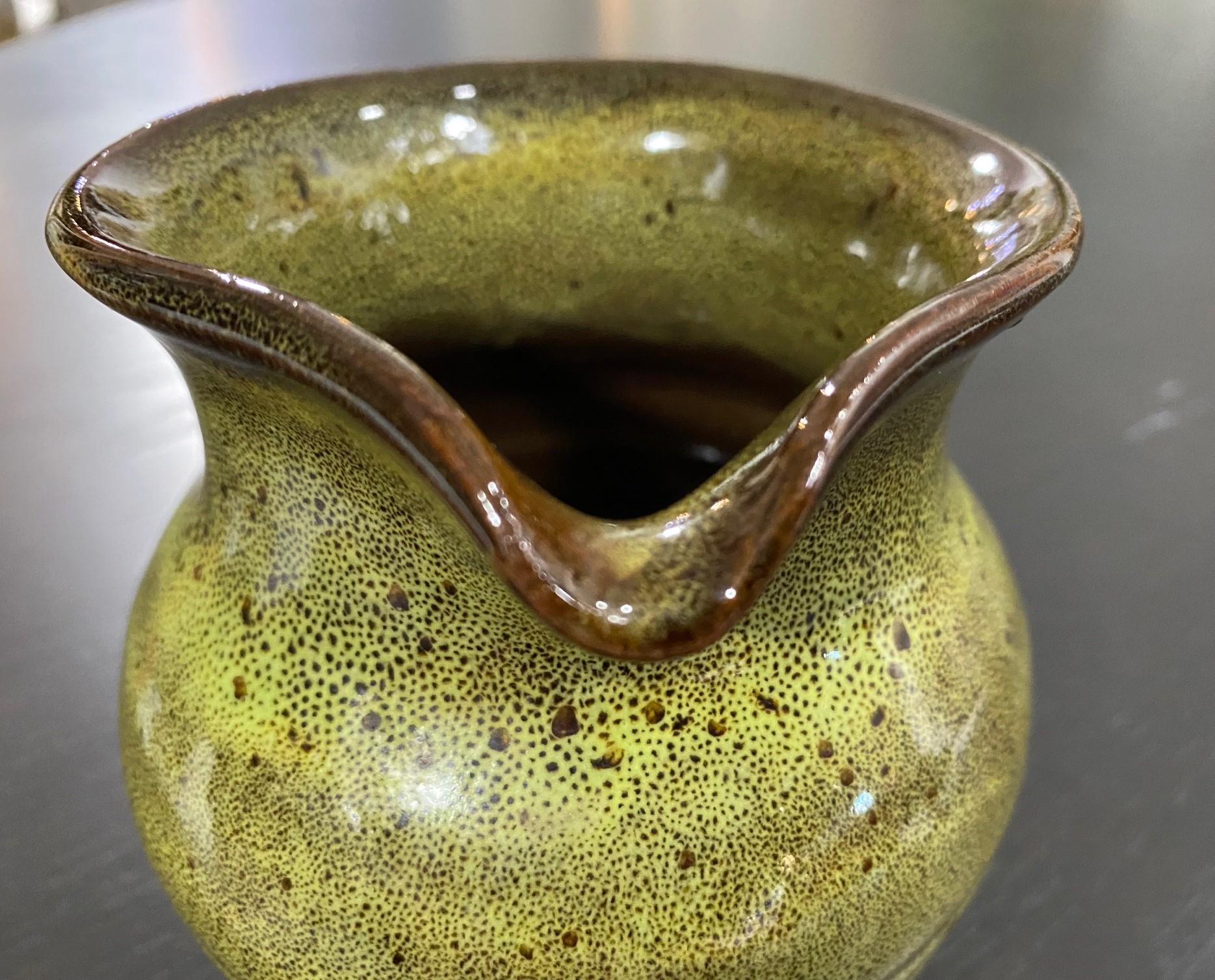 Harding Black Texas Artist Signed Mid-Century Modern Studio Pottery Pitcher For Sale 4