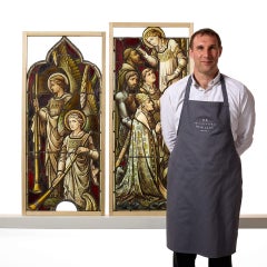 Hardman & Co 19th Century Ecclesiastical Lancent Arched Stained Glass Panel