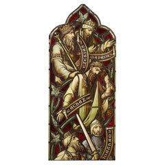 Hardman & Co Antique Lancet-Arched Stained Glass Panel (panneau de vitrail)