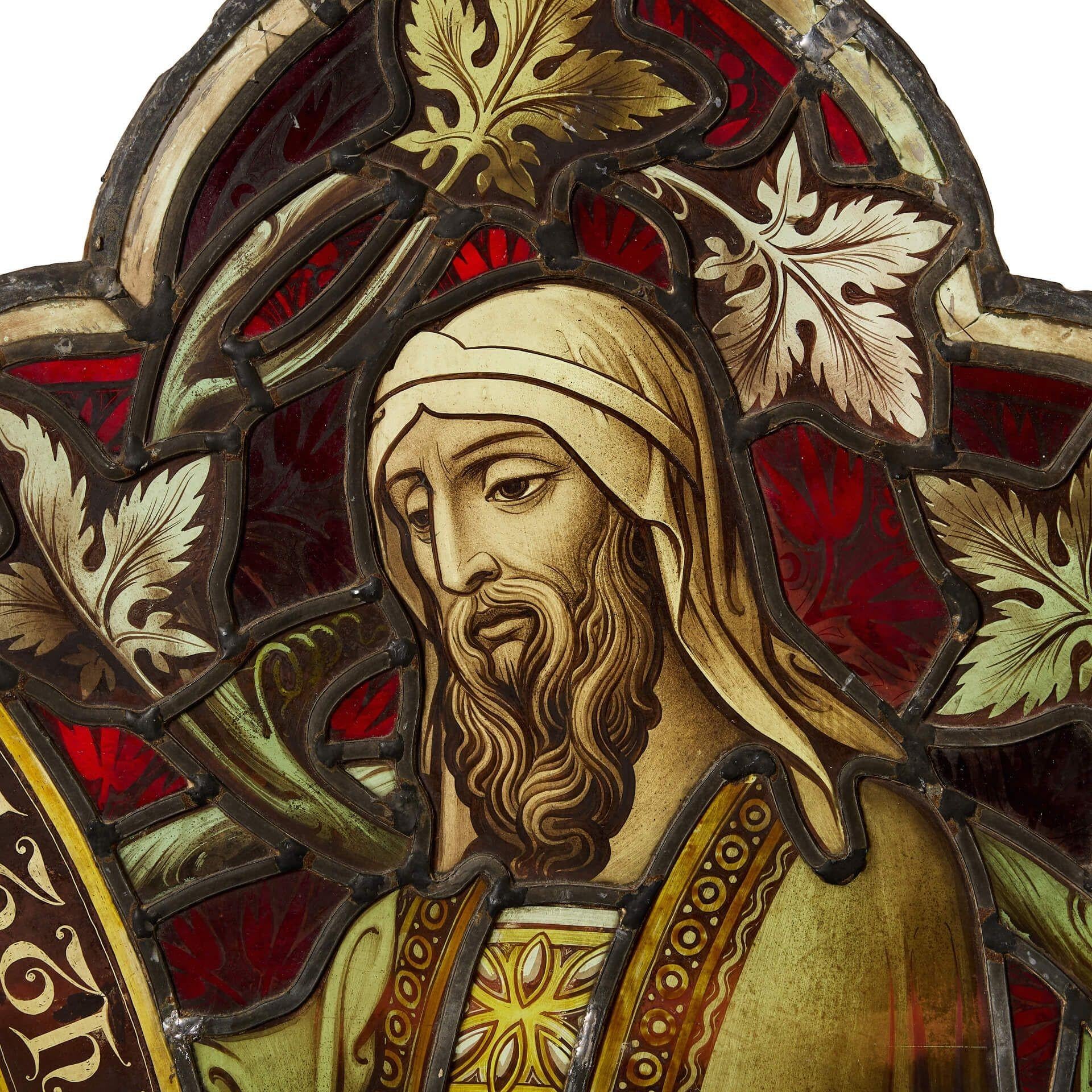 Hardman & Co Antique Stained glass Panel of 5 Biblical Kings Inglés en venta