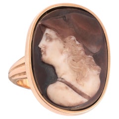 Antique Hardstone Athena Cameo Ring