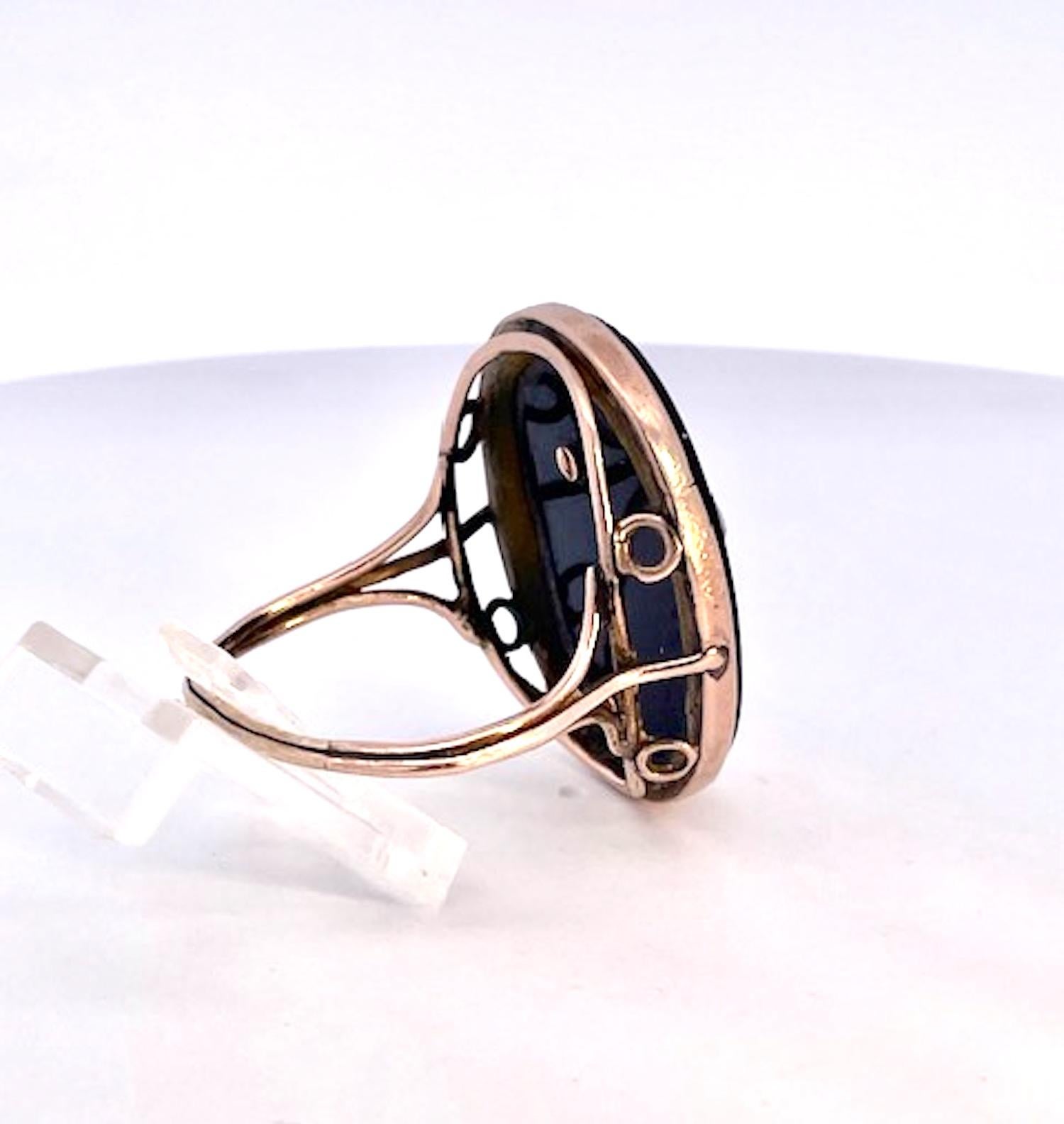 Hardstone Cameo Habille Ring 18K 5
