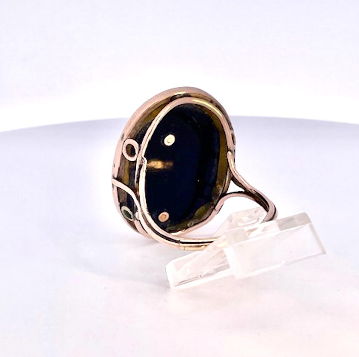 Hardstone Cameo Habille Ring 18K 7