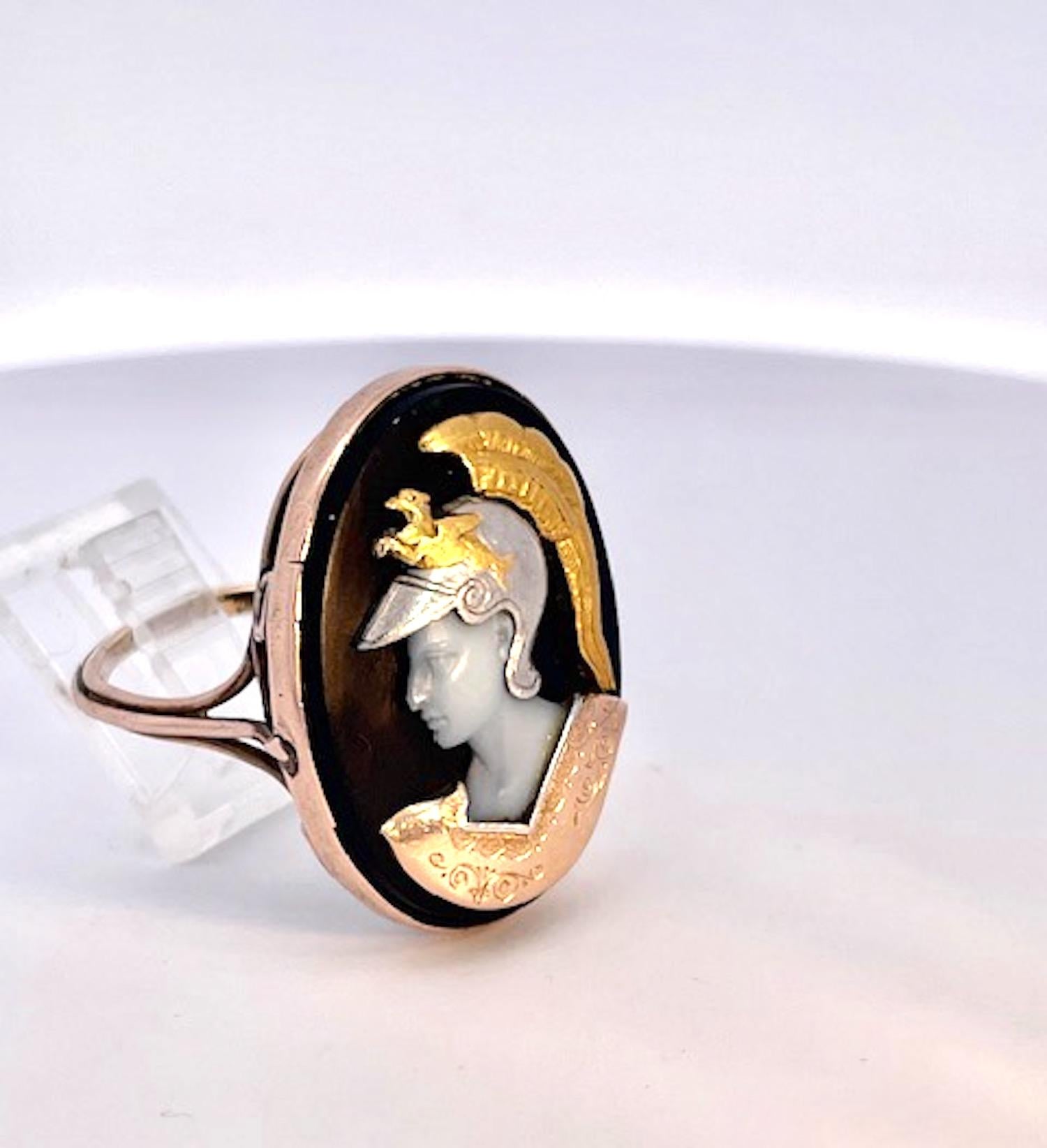 Hardstone Cameo Habille Ring 18K 1