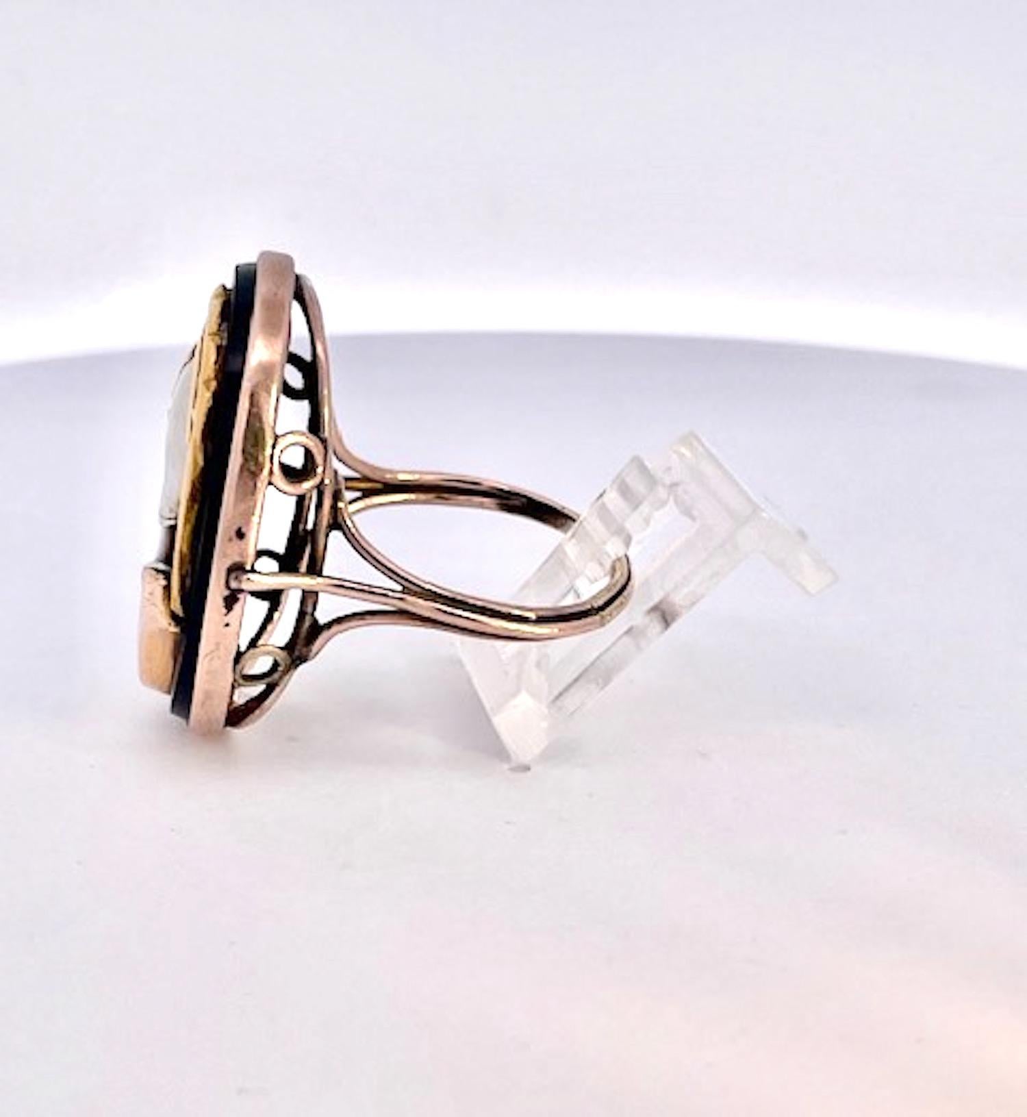 Hardstone Cameo Habille Ring 18K 4