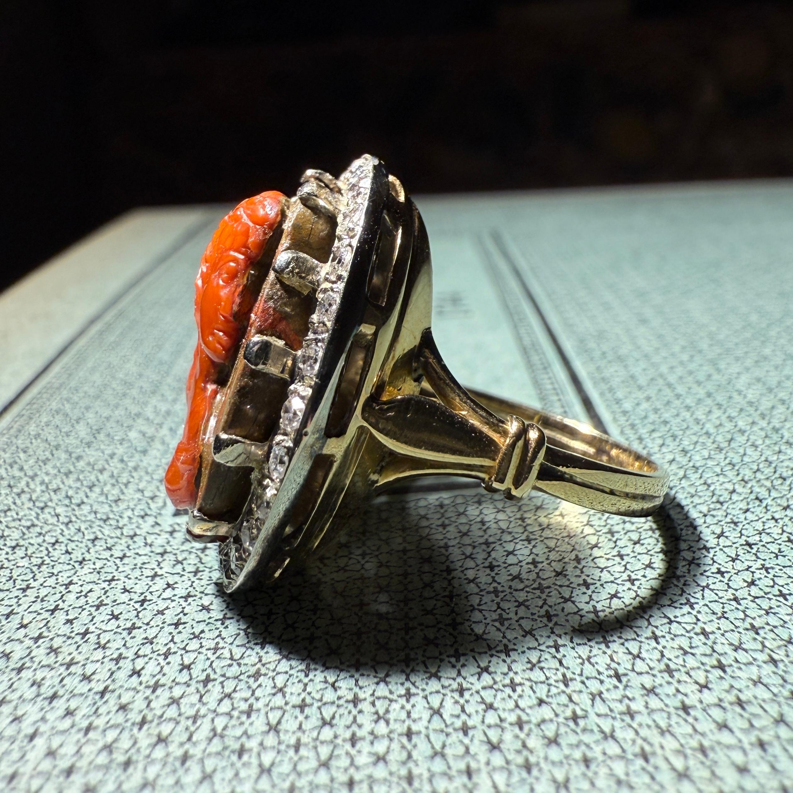 Hardstone Cameo Ring with Classical Muse. Italian, 18th century. im Angebot 4