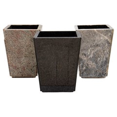 Hardstone Mounted Planters or Trash Cans, 3