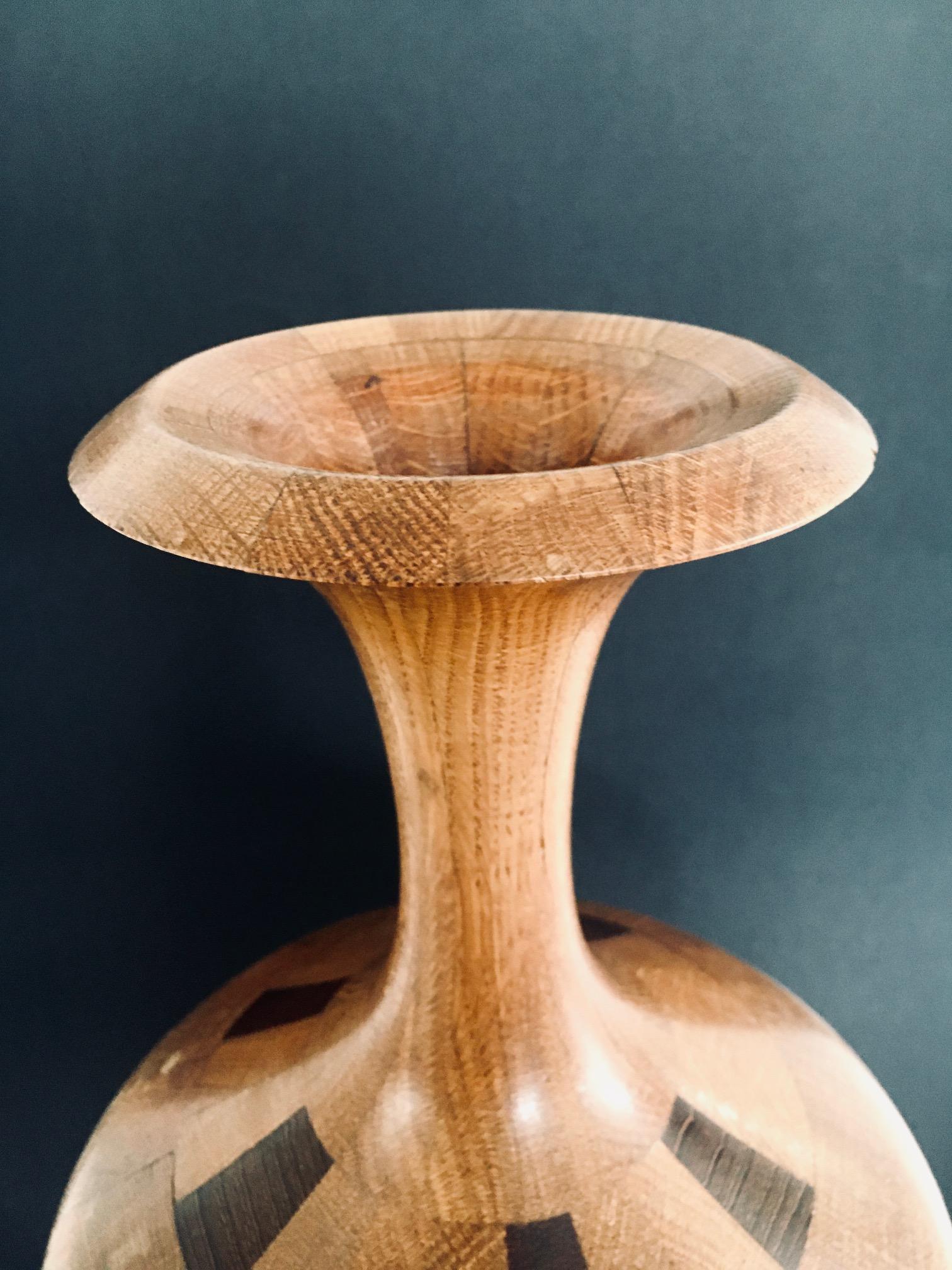 Hardwood Art Vase by Maurice Bonami for De Coene Frères, Belgium 1950's For Sale 4