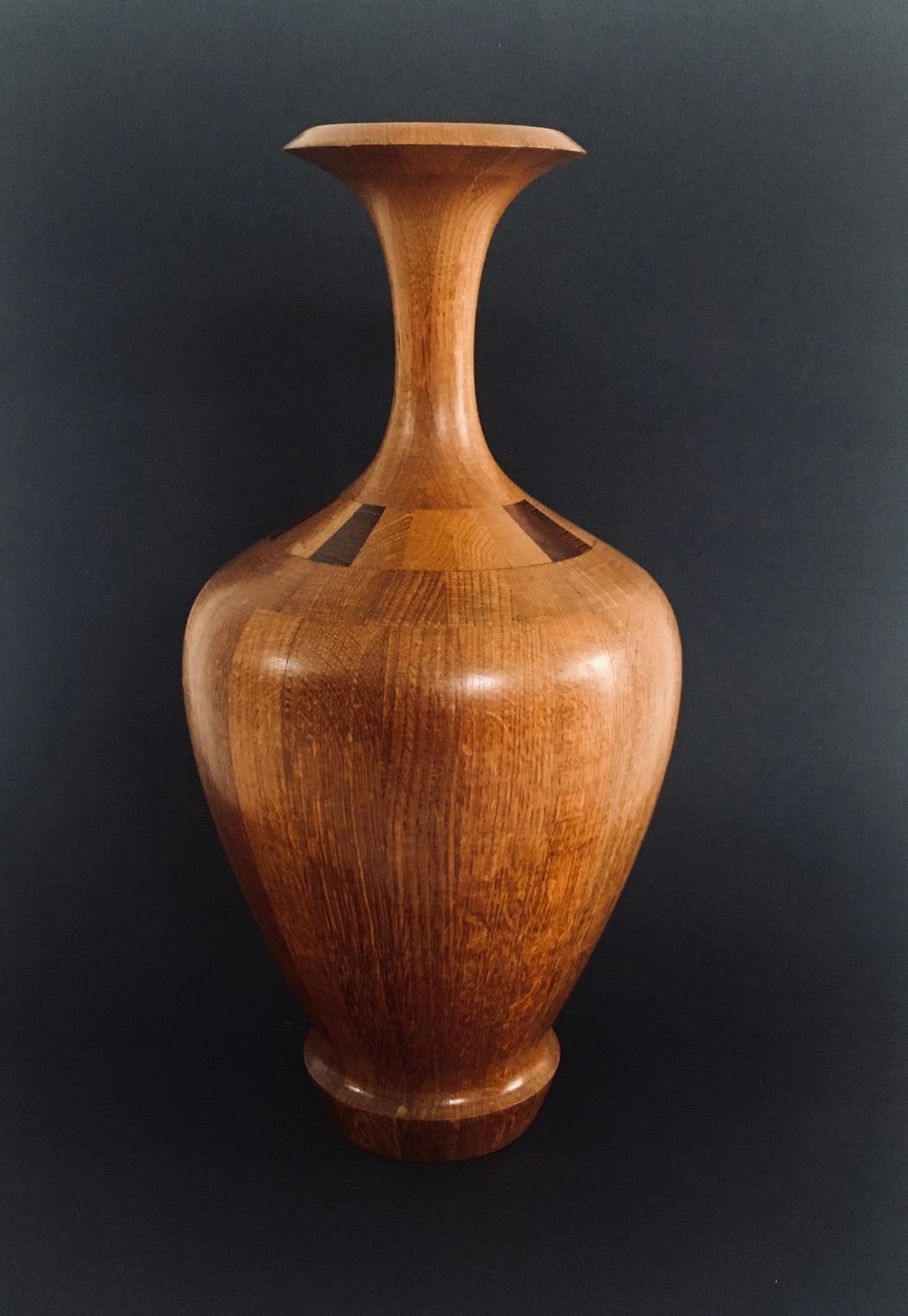 Belgian Hardwood Art Vase by Maurice Bonami for De Coene Frères, Belgium 1950's For Sale
