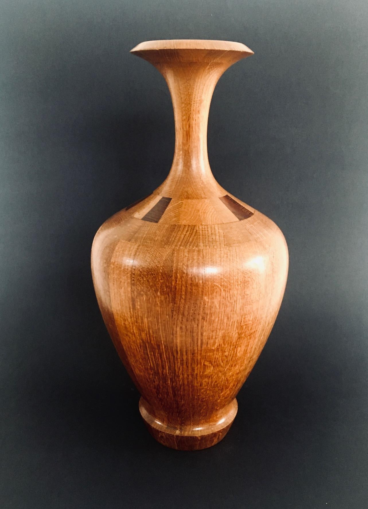 Hardwood Art Vase by Maurice Bonami for De Coene Frères, Belgium 1950's In Good Condition For Sale In Oud-Turnhout, VAN