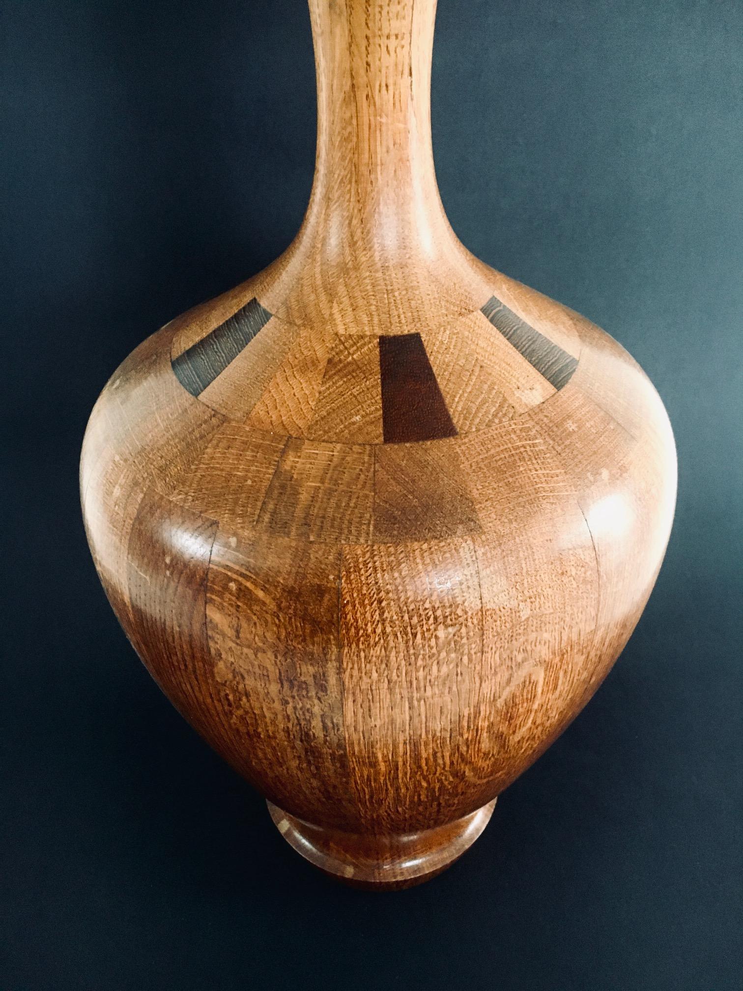 Hardwood Art Vase by Maurice Bonami for De Coene Frères, Belgium 1950's For Sale 3