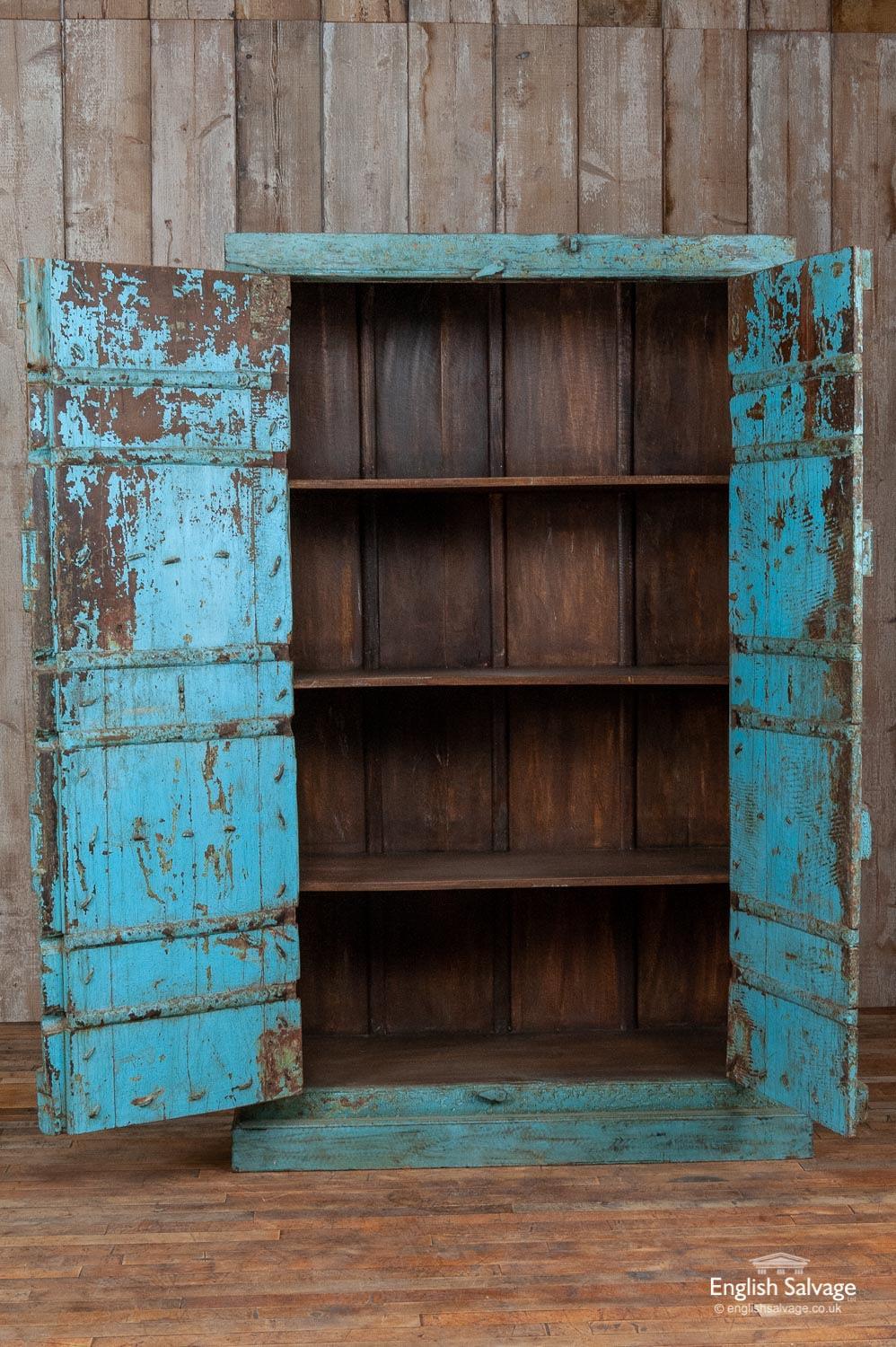 Hardwood Blue Cupboard with Antique Doors, 20th Century For Sale 2