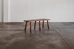 Hardwood Brutalist Side Table, 1970
