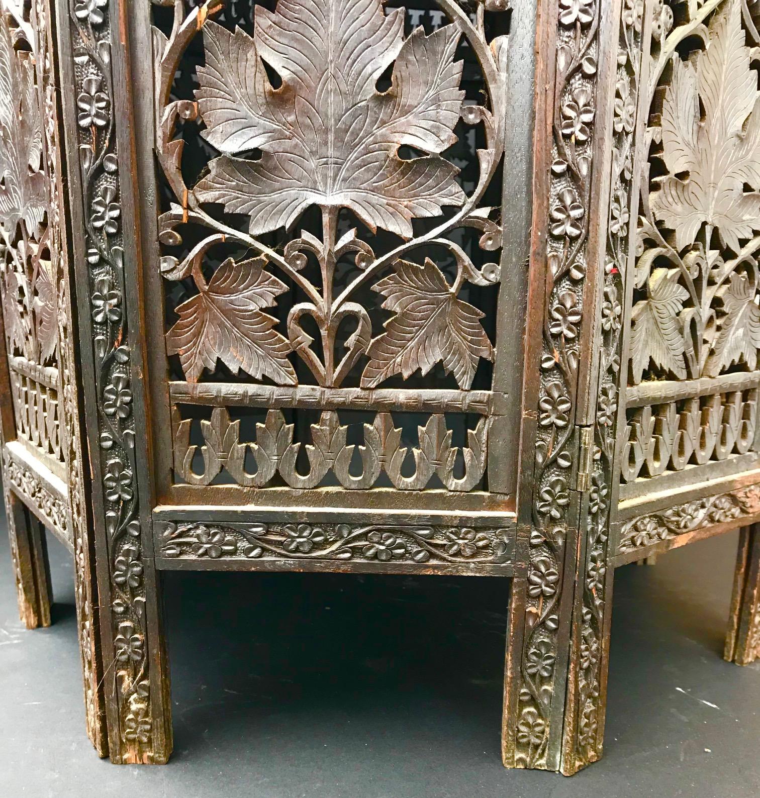 Hardwood Carved Moorish Style Octagon Side Table Tabouret 3