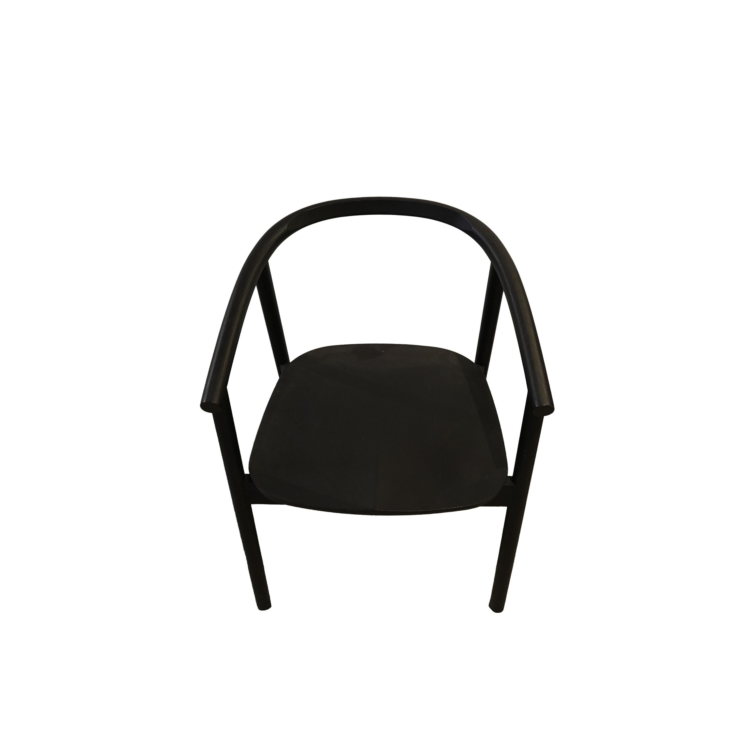 The Hardwood Chair is a striking contemporary dining chair design. The gentle curves of the backrest and the shaped timber seat are offset by the crisp lines of the angled timber legs. The elegant scoop in the timber backrest provides comfort as