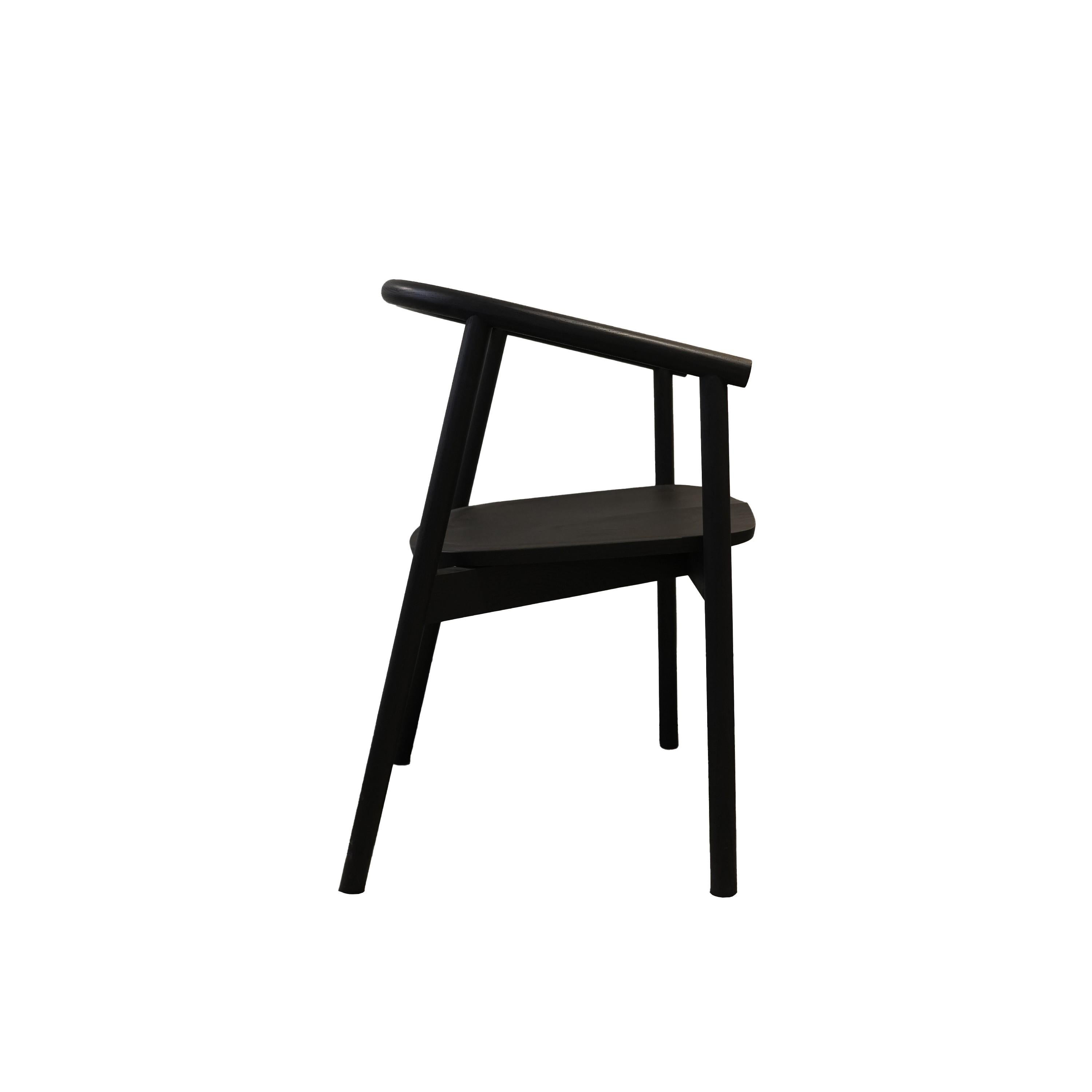 Organic Modern Hardwood Chair by James Mudge in Charcoal Finish For Sale