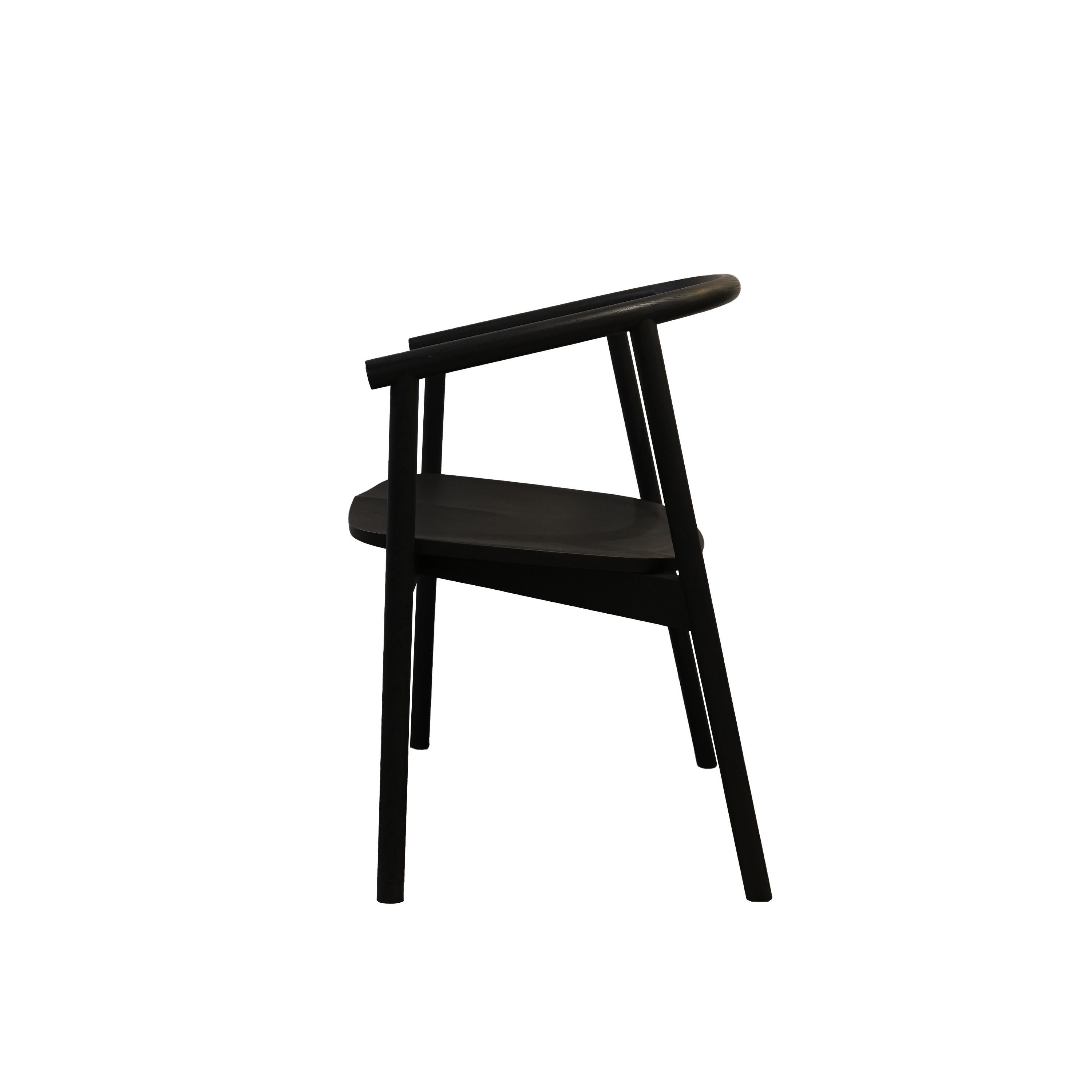 Joinery Hardwood Chair by James Mudge in Charcoal Finish For Sale
