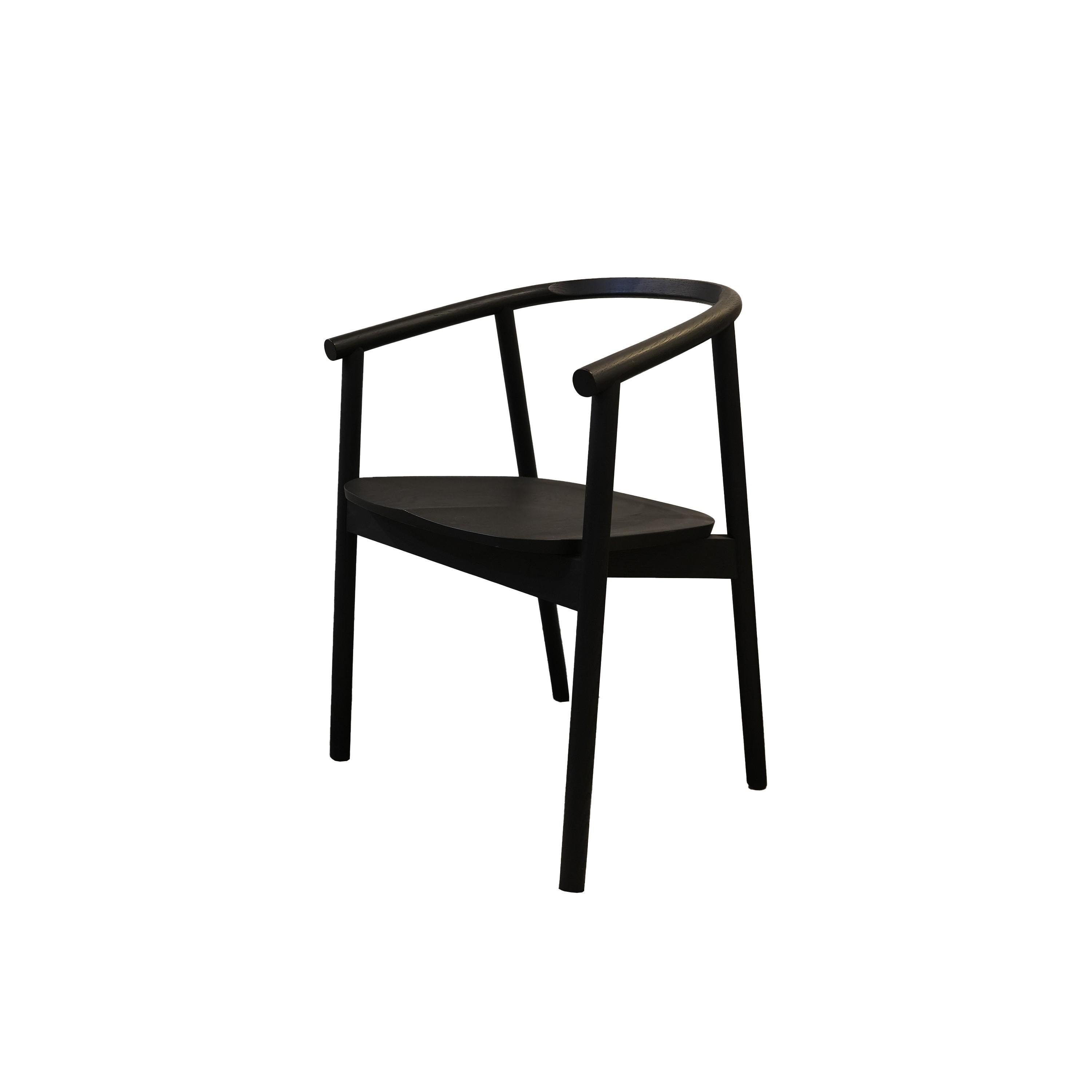 Hardwood Chair by James Mudge in Charcoal Finish In Excellent Condition For Sale In Atlanta, GA