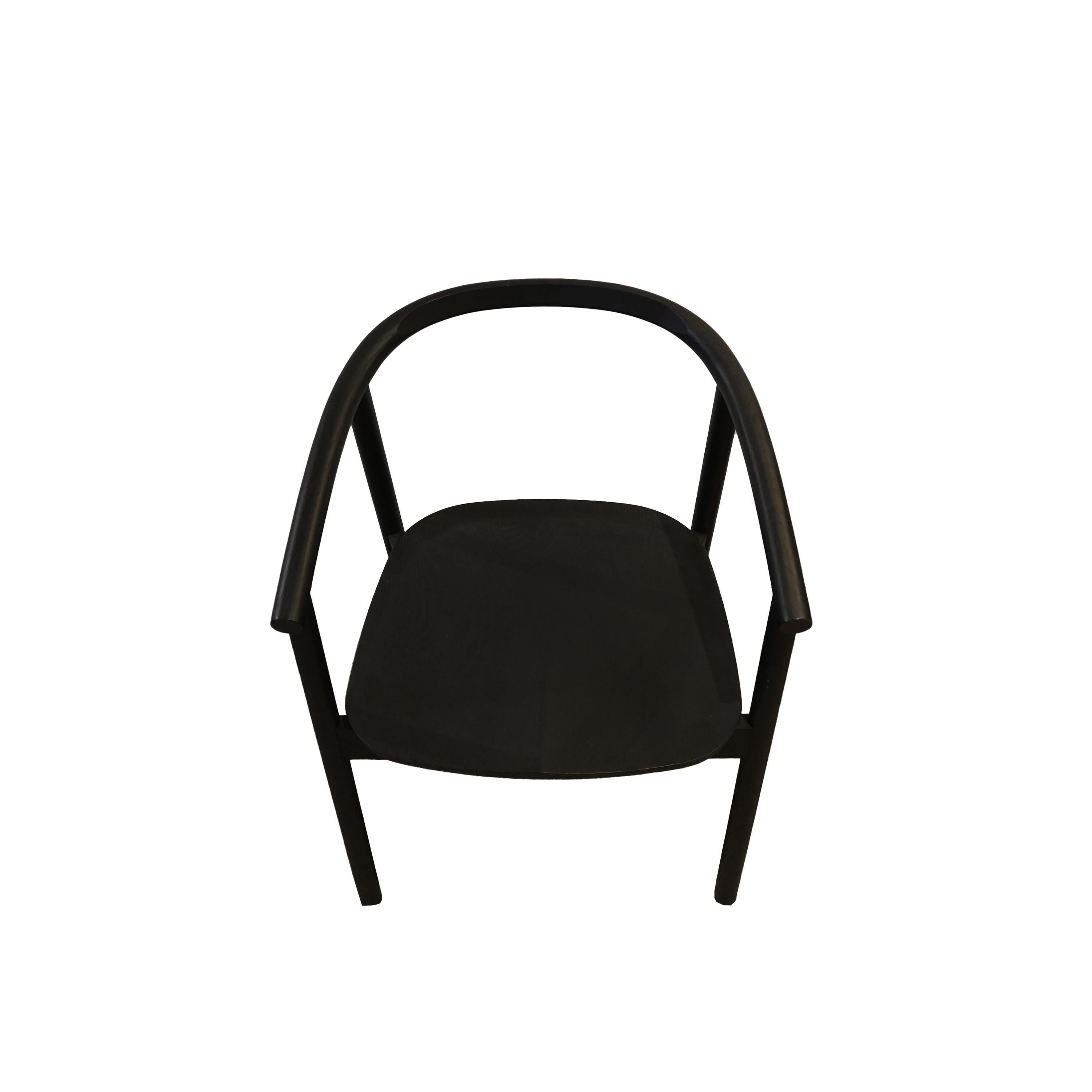 Contemporary Hardwood Chair by James Mudge in Charcoal Finish For Sale