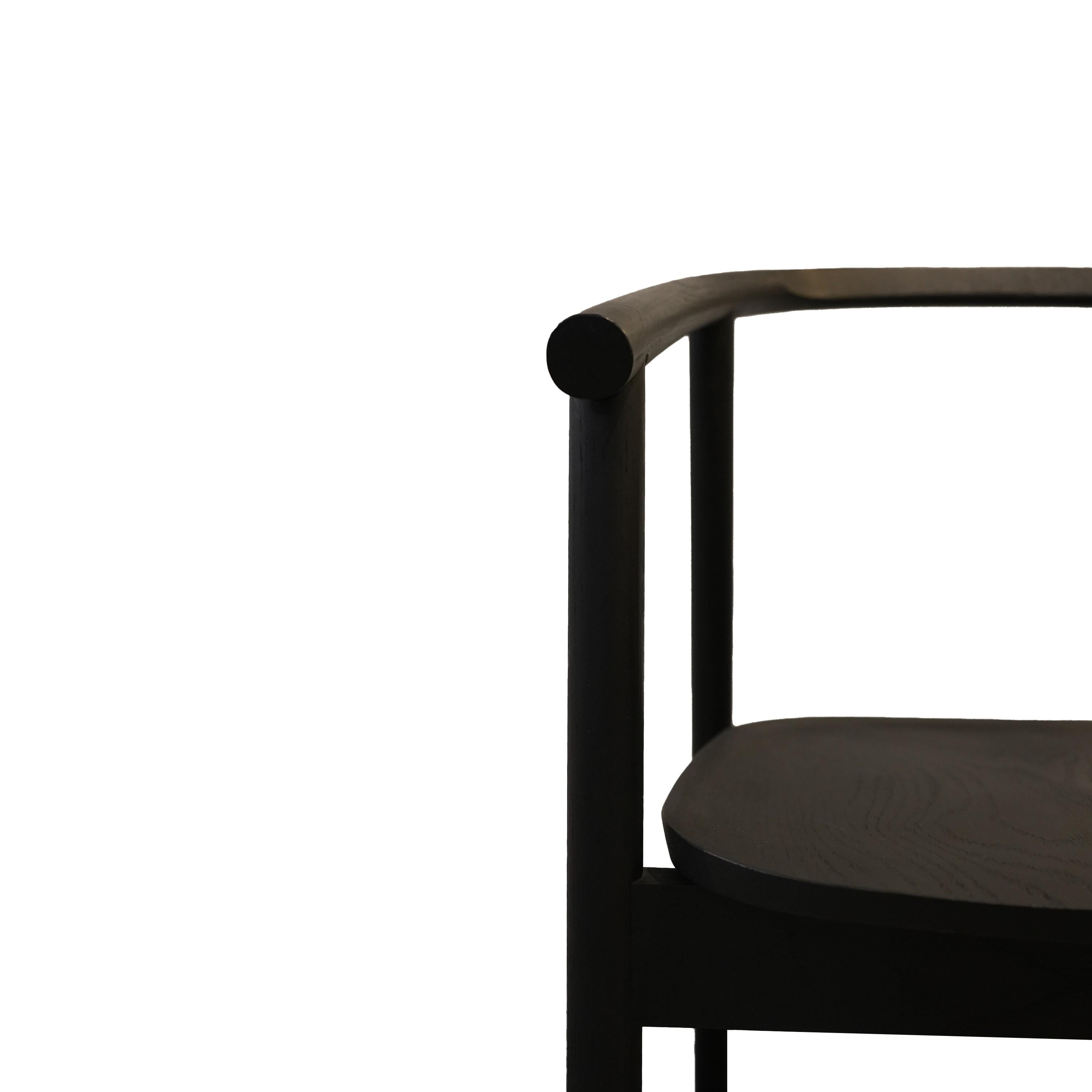 Hardwood Chair by James Mudge in Charcoal Finish For Sale 1