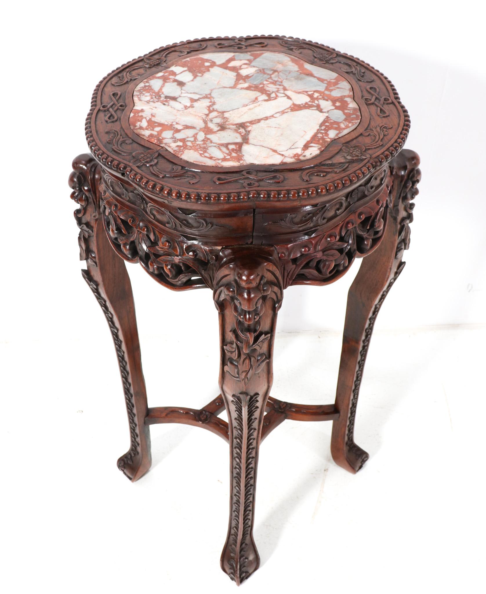 Stunning and rare Chinese pedestal table.
Striking Chinese design from the 1920s.
hand carved 