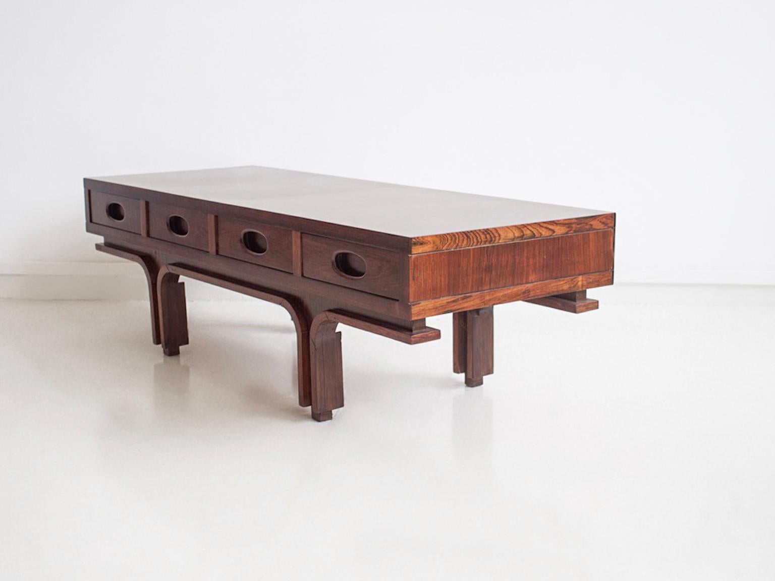 20th Century Hardwood Coffee Table by Gianfranco Frattini for Bernini