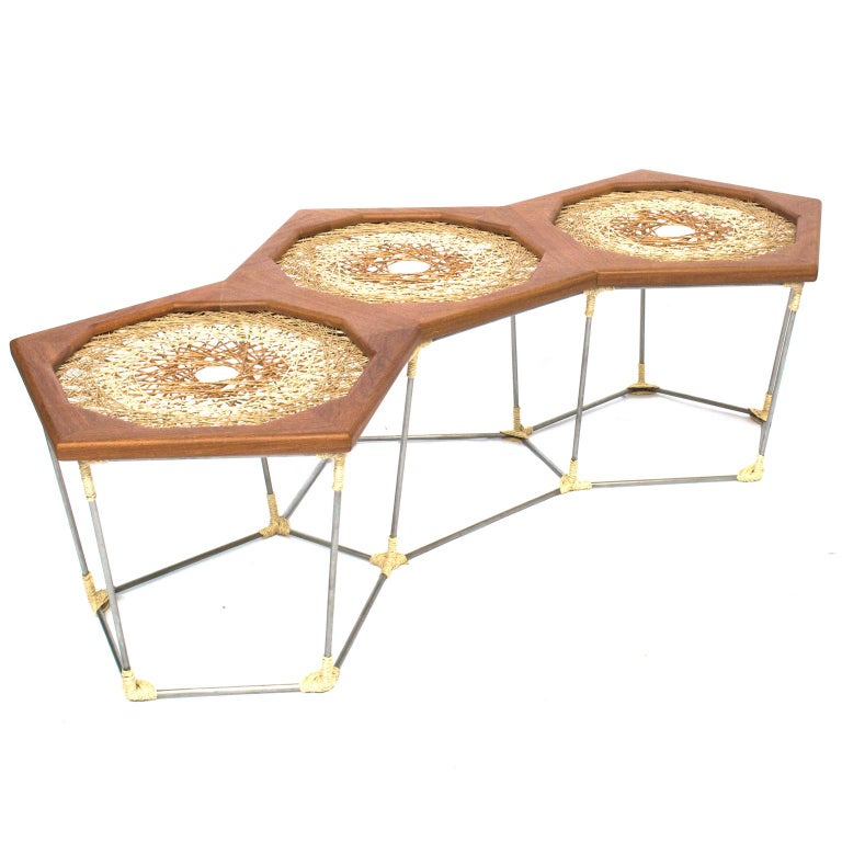 Hardwood Cumaru String Bench For Sale at 1stDibs