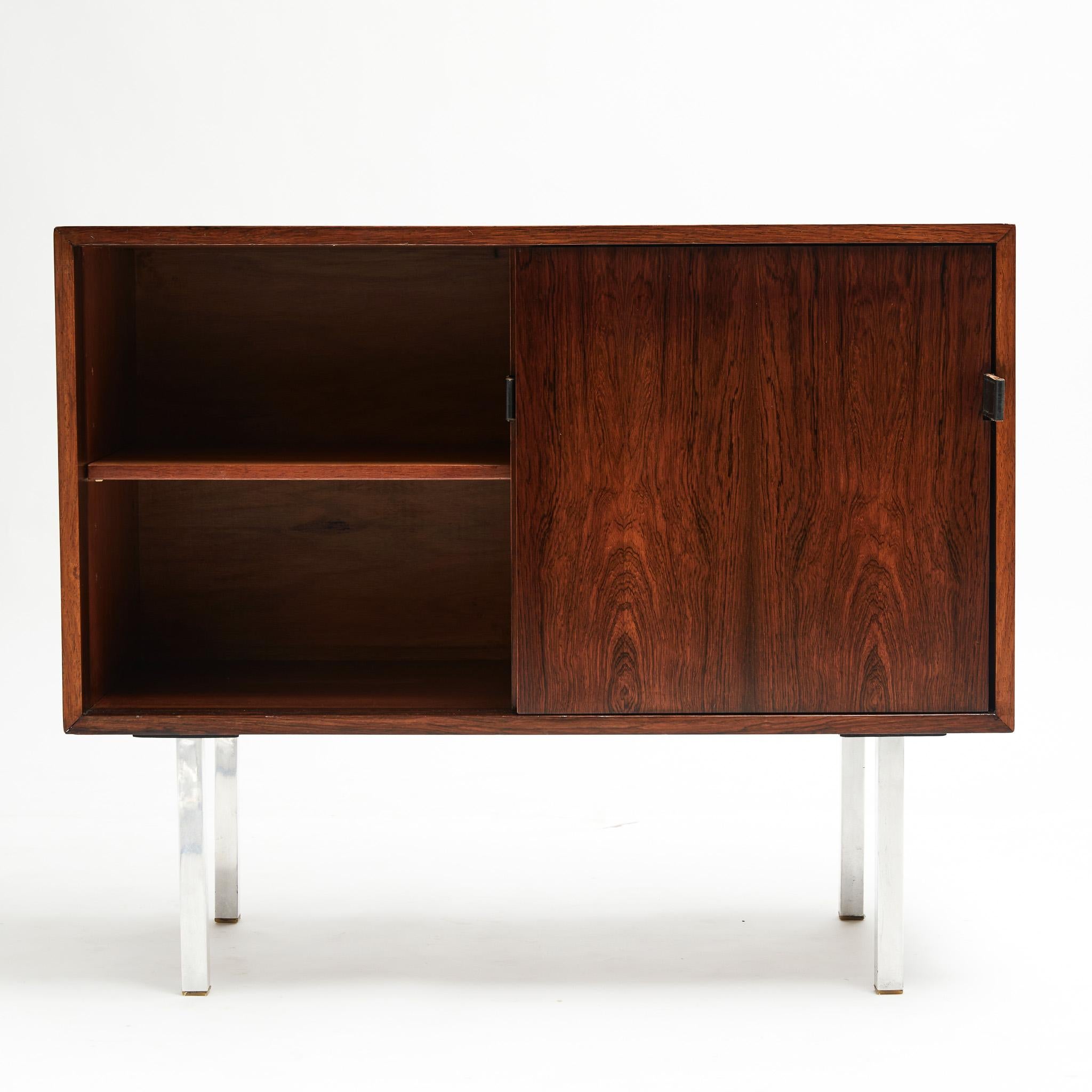 Mid-Century Modern Midcentury Chest in Hardwood & Chrome by Forma Moveis, 1965 Brazil, Sealed For Sale