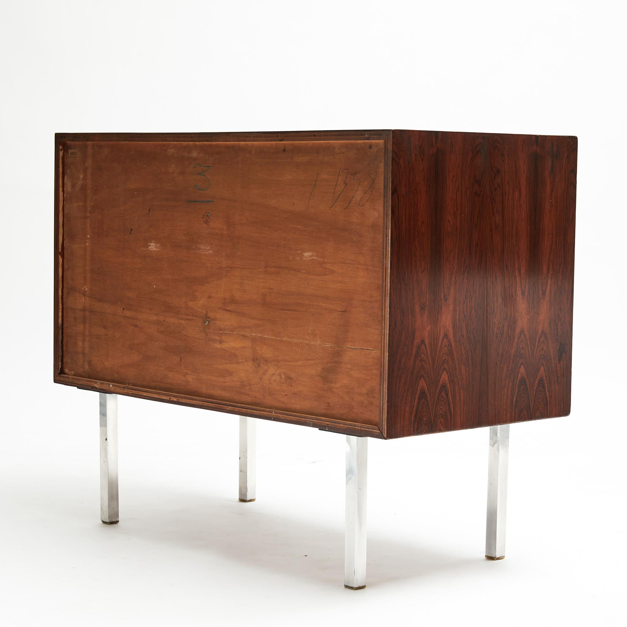20th Century Midcentury Chest in Hardwood & Chrome by Forma Moveis, 1965 Brazil, Sealed For Sale
