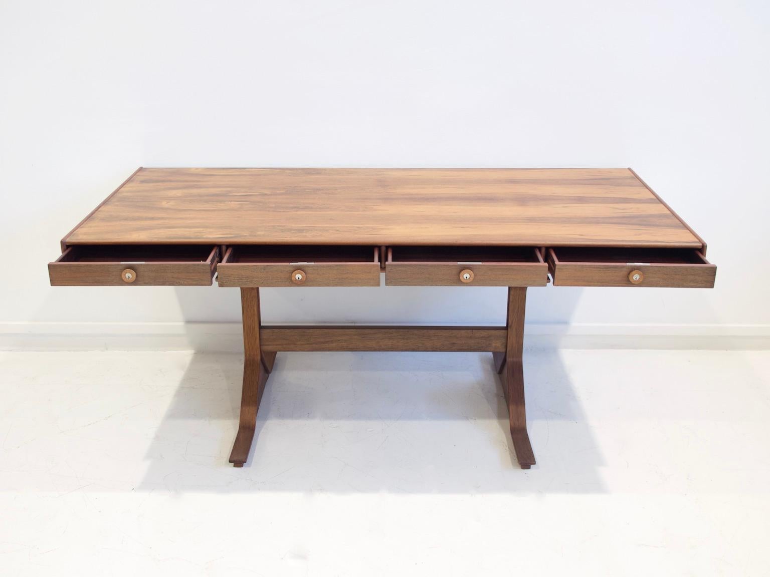 Mid-Century Modern Hardwood Desk by Gianfranco Frattini for Bernini