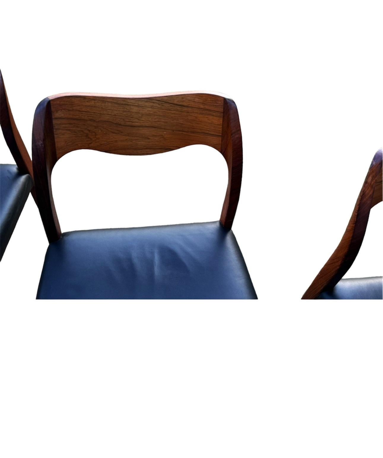 Upholstery Hardwood Dining Chairs Model 71 By Niels Otto Møller For Sale